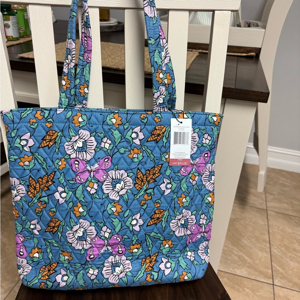 Vera Bradley Blue Floral and Butterfly Tote